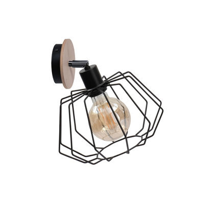 Luminosa Lighting Luminosa Soho Wall Lamp Wood, 25Cm, 1X E27