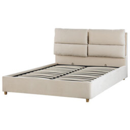 Beliani Ottoman Bed Velvet Batilly 140 X 200 Cm (Eu Double) Light Beige - thumbnail 9