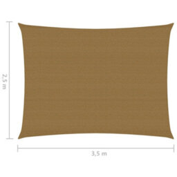 Berkfield Sunshade Sail 160 G/m2 Taupe 2.5X3.5 M Hdpe - thumbnail 6