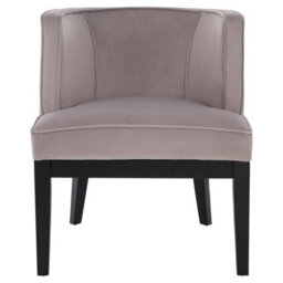 Orsina Light Grey Velvet Chair, Supportive Backrest Lounge Chair, Velvet Accent Chair - thumbnail 1