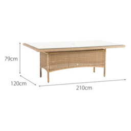 Cozy Bay Barcelona Rattan 6 Seat Dining Set With Rectangle Table In 4 Seasons - thumbnail 4