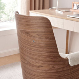 Furniturebox Uk Hoomz Cream Fabric And Wood Office Chair - thumbnail 6