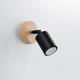 Sollux Lighting Verdo Steel/wood Black 1 Lights Modern Wall Light