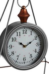 Orsina Hayden Antique Silver Finish Table Clock - thumbnail 4