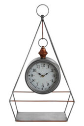 Orsina Hayden Antique Silver Finish Table Clock - thumbnail 1