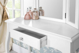 Statement Furniture Romance Dressing Table With Crystal Handles- True White - thumbnail 5