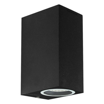 Long Life Lamps Company Modern Rectangular Up Down Matt Black Outdoor Wall Light Fixture Gu10 Zlc061B - image 1