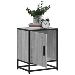 Berkfield Bedside Cabinets 2 Pcs Grey Sonoma 40X31X50 Cm Engineered Wood And Metal - thumbnail 4