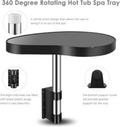 Spa Caddy Tray Hot Tub Table Bar Attachment Swings Over Tub - thumbnail 3