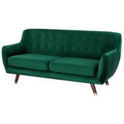 Beliani Sofa 3 Seater Bodo Velvet Emerald Green - thumbnail 4