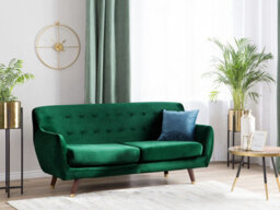 Beliani Sofa 3 Seater Bodo Velvet Emerald Green - thumbnail 2