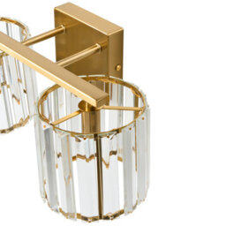 Beliani Wall Lamp - Gold Gloss Iron Base With Glass Crystal Shade, Geometric Modern Wall Light, W35 X D17 X H15Cm - thumbnail 6