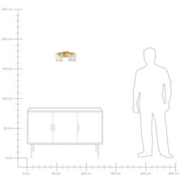 Beliani Wall Lamp - Gold Gloss Iron Base With Glass Crystal Shade, Geometric Modern Wall Light, W35 X D17 X H15Cm - thumbnail 7