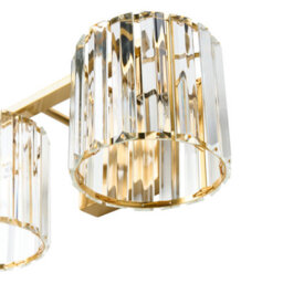 Beliani Wall Lamp - Gold Gloss Iron Base With Glass Crystal Shade, Geometric Modern Wall Light, W35 X D17 X H15Cm - thumbnail 4