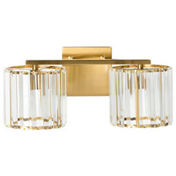 Beliani Wall Lamp - Gold Gloss Iron Base With Glass Crystal Shade, Geometric Modern Wall Light, W35 X D17 X H15Cm - thumbnail 2