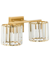 Beliani Wall Lamp - Gold Gloss Iron Base With Glass Crystal Shade, Geometric Modern Wall Light, W35 X D17 X H15Cm - thumbnail 3