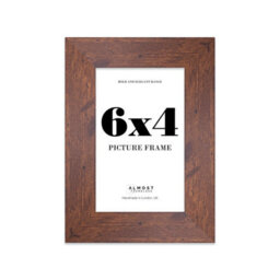 "4X4"" Walnut Picture Frame - 4X4"" Square Frame With 3X3"" Mount For 4X4""/3X3"" Pictures Moderrn Style Thin Edge, 1 Pack" - thumbnail 1