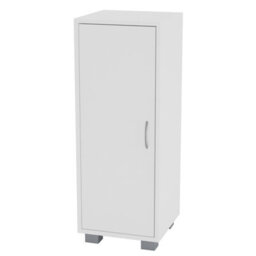 Urbn-Living Urbnliving Height 80Cm 1Door Wooden Side Corner White Colour Cabinet Living Room Hallway Storage Furniture Unit - thumbnail 2