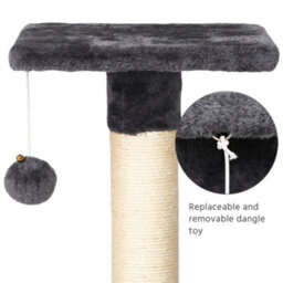 Yaheetech Dark Grey/white 69Cm Cat Tree Tower With Condo & Perches & Scratching Posts Cat Activity Center For Kittens - thumbnail 6