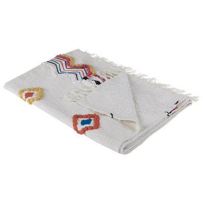 Beliani Blanket Morena Cotton 130 X 180 Cm Multicolour - image 1