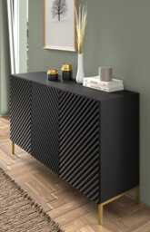 Arte Modern Surf Sideboard Cabinet In Black Matt W1500mm X H870mm X D420mm - thumbnail 4