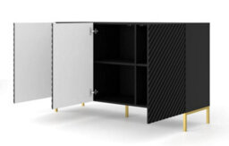 Arte Modern Surf Sideboard Cabinet In Black Matt W1500mm X H870mm X D420mm - thumbnail 2