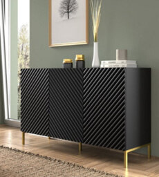 Arte Modern Surf Sideboard Cabinet In Black Matt W1500mm X H870mm X D420mm - thumbnail 3