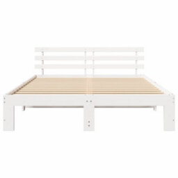 Berkfield Modern Wood Bed Frame White Wood 140 X 200 Cm Durable - thumbnail 5