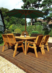 Charles Taylor Trading Eight Seater Square Table Set With Cushions - W250 X D250 X H98 - Fully Assembled - Green - thumbnail 3