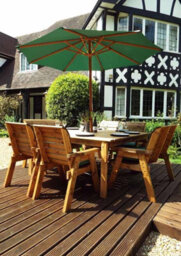 Charles Taylor Trading Eight Seater Square Table Set With Cushions - W250 X D250 X H98 - Fully Assembled - Green - thumbnail 2