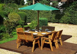 Charles Taylor Trading Eight Seater Square Table Set With Cushions - W250 X D250 X H98 - Fully Assembled - Green - thumbnail 5