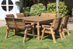 Charles Taylor Trading Eight Seater Square Table Set With Cushions - W250 X D250 X H98 - Fully Assembled - Green - thumbnail 4