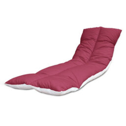 190X60Cm Sun Lounger Cushion, Polycotton Wine Top, Elastic Straps, Multi-Use Garden, Patio, Camping, Uk Made (Pack Of 2) - thumbnail 1