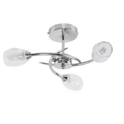 Valuelights Mia Modern Chrome 3 Way Led Ceiling Light With Frosted Glass Shades - Supplied With 3 X 3W G9 Led Bulbs - image 1