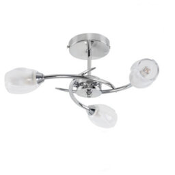 Valuelights Mia Modern Chrome 3 Way Led Ceiling Light With Frosted Glass Shades - Supplied With 3 X 3W G9 Led Bulbs - thumbnail 1