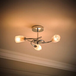 Valuelights Mia Modern Chrome 3 Way Led Ceiling Light With Frosted Glass Shades - Supplied With 3 X 3W G9 Led Bulbs - thumbnail 2