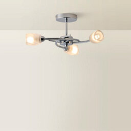 Valuelights Mia Modern Chrome 3 Way Led Ceiling Light With Frosted Glass Shades - Supplied With 3 X 3W G9 Led Bulbs - thumbnail 3