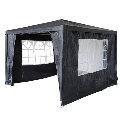 Birchtree 3X3M Outdoor Pe Gazebo Patio Shade Canopy Waterproof 4 Pieces Sidewalls Grey - image 1