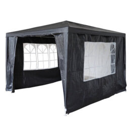 Birchtree 3X3M Outdoor Pe Gazebo Patio Shade Canopy Waterproof 4 Pieces Sidewalls Grey