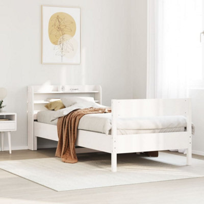 Berkfield Bed Frame Without Mattress White 100X200 Cm Solid Wood Pine - image 1