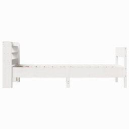 Berkfield Bed Frame Without Mattress White 100X200 Cm Solid Wood Pine - thumbnail 5