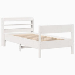 Berkfield Bed Frame Without Mattress White 100X200 Cm Solid Wood Pine - thumbnail 3