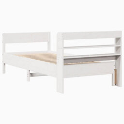 Berkfield Bed Frame Without Mattress White 100X200 Cm Solid Wood Pine - thumbnail 6