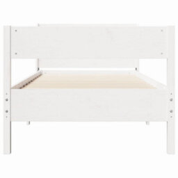 Berkfield Bed Frame Without Mattress White 100X200 Cm Solid Wood Pine - thumbnail 4