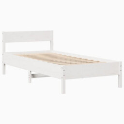 Berkfield Bed Frame Without Mattress White 100X200 Cm Solid Wood Pine - thumbnail 7
