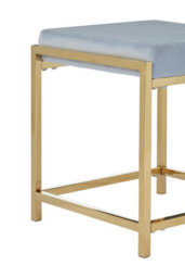 Orsina Allure Powder Blue Velvet And Gold Stool - thumbnail 5