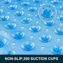 Black Non-Slip Bath Mat 70X38Cm - Anti-Mould Pvc Shower Mat With Suction Cups - thumbnail 7