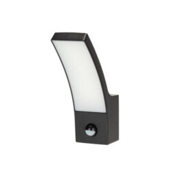 CGC Lighting Cgc Millie Black Curved Led Wall Light Pir Motion Sensor Diecast Aluminium Opal Diffuser 4000K Ip54 - thumbnail 2