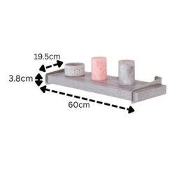 Core Products Chunky Grey Oak Effect Wall Shelf - Slide-On Brackets, Sturdy Storage, W60Cm X L19.5Cm X H3.8Cm - thumbnail 3
