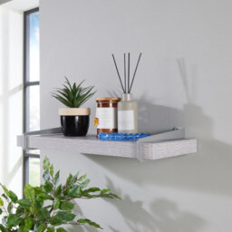 Core Products Chunky Grey Oak Effect Wall Shelf - Slide-On Brackets, Sturdy Storage, W60Cm X L19.5Cm X H3.8Cm - thumbnail 1